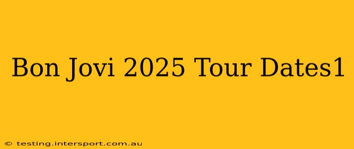 Bon Jovi 2025 Tour Dates1