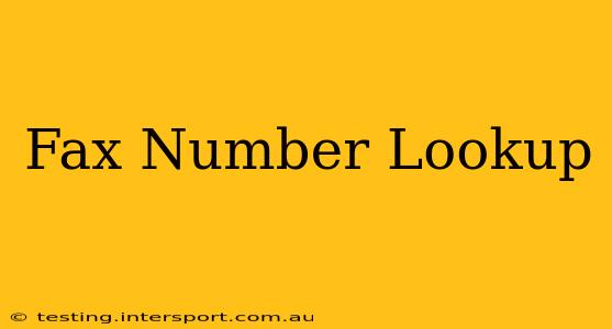 Fax Number Lookup