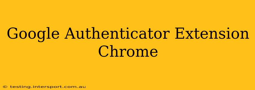 Google Authenticator Extension Chrome