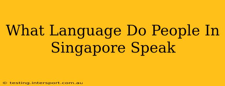 What Language Do People In Singapore Speak